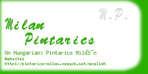milan pintarics business card